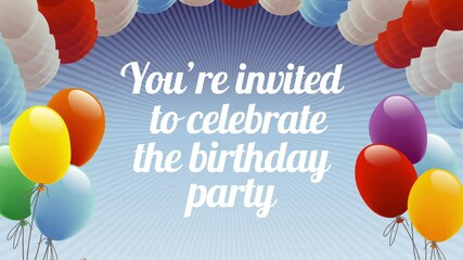 Sticker - 3rd birthday animated invitation. 