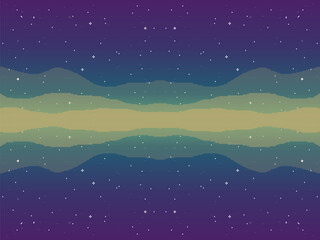 Leinwandbilder - Pixel art of 80s Retro sci-Fi background. Pixel art background. 8bit Vector illustration