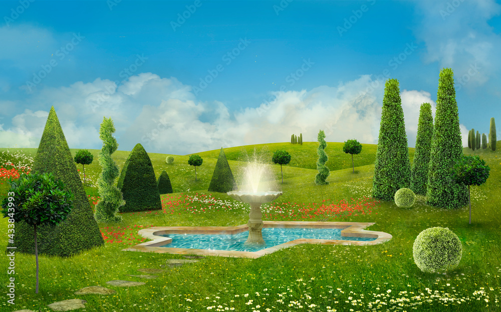 Fantasy park Stock Illustration | Adobe Stock