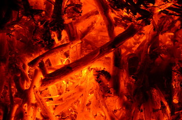 Poster - Burning small wood texture as background.