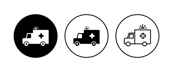 Ambulance icon set. ambulance truck icon vector. ambulance car