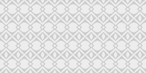 Wall Mural - White background with gray geometric ornament of tiled shape, wallpaper. Seamless pattern, texture. Vector illustration