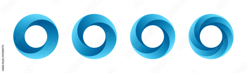 Abstract circular logo design set isolated on white background. Vector illustration. - obrazy, fototapety, plakaty 