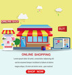 © Teerayut - Digital marketing on app smart phone or Website.Mobile application,package,delivery,Vector concept marketing and Shopping online.