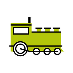 Poster - locomotive wagon transport linear