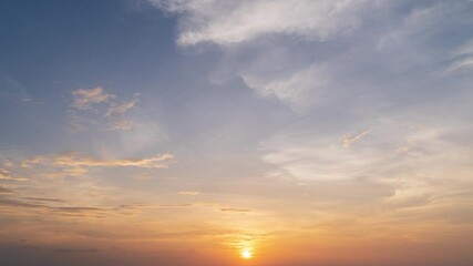 Wall Mural - time lapse video amazing scene of colorful sunset with moving clouds background in nature and travel