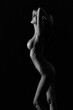 © Warat - A shape of nude Asian girl shooting in black and white.