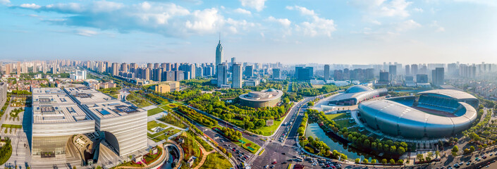 Wall Mural - Aerial photography Changzhou city architecture landscape skyline