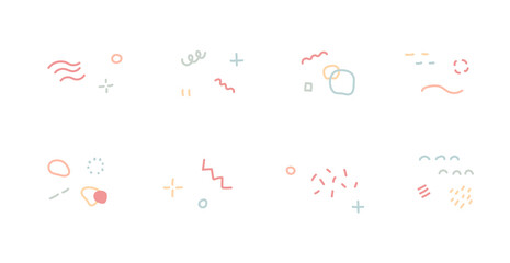 Wall Mural - 北欧風・幾何学模様の飾りのセット　イラスト　装飾　アイコン　手描き　素材　シンプル