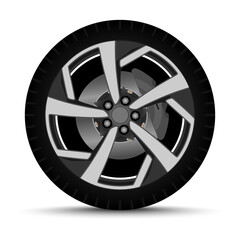 Poster - Car wheel. Tire with brake system