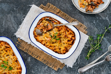 Canvas Print - Pork, mushroom and thyme bake