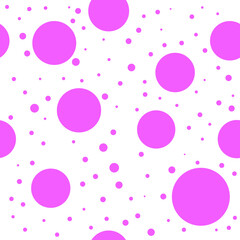 Poster - Pink circles and very small dots. Vetor seamless pink circles.
