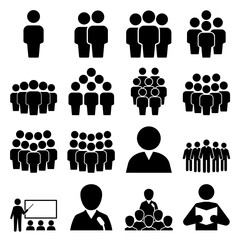 Aufkleber - snvi13 setnewvectorillustration snvi - 16 black people icon . group person squad user teaching busin