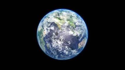 Wall Mural - sunrise and and cloudy rotate on the earth in space with star in universe. world realistic atmospher