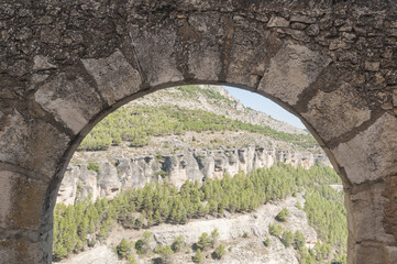 Beautiful view from the ancient arch of the city of Cuenca, Spain