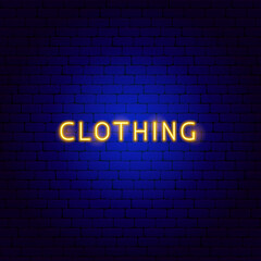 Wall Mural - Clothing Neon Text