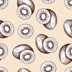 Canvas Print - Seamles Pattern Of Kiwi