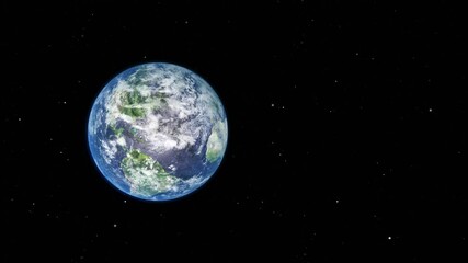 Wall Mural - sunrise and and cloudy rotate on the earth in space with star in universe. world realistic atmospher