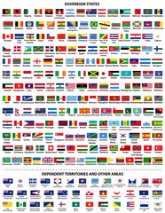 Wall Mural - vector collection of all world countries (sovereign states, dependent territories and other areas) f
