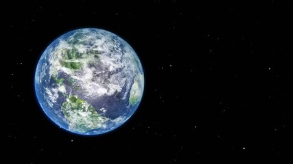 Wall Mural - sunrise and and cloudy rotate on the earth in space with star in universe. world realistic atmospher