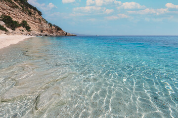 Sticker - Beautiful beach in Sardinia (Sardegna) island, Italy. Rocks and sea with crystal clear turquoise azure water. Holidays in Sardinia.