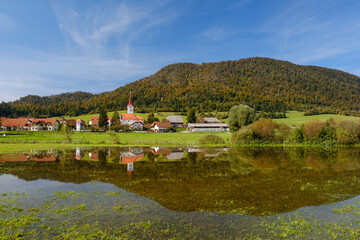 Wall Mural - Flooded Planina plain in autumn in Slovenia