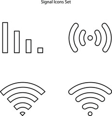 Poster - signal icon isolated on white background from marketing business collection. signal icon thin line outline linear signal symbol for logo, web, app, UI. signal icon simple sign. signal icon flat vector