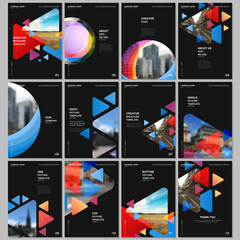 Wall Mural - A4 brochure layout of covers design templates for flyer leaflet, A4 format brochure design, report, magazine, book design. Colorful simple design background for professional business agency portfolio.
