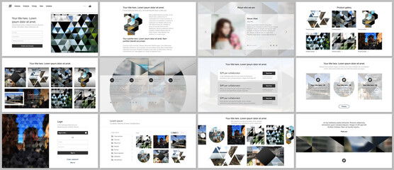 Wall Mural - vector templates for website design, presentations, portfolio. templates with triangles, triangular 