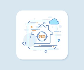 Aufkleber - Seo target line icon. Abstract vector button. Search engine optimization sign. Aim symbol. Seo line icon. Home concept badge. Vector