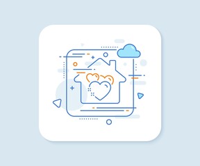 Aufkleber - Heart line icon. Abstract vector button. Love emotion sign. Valentine day symbol. Heart line icon. Home concept badge. Vector