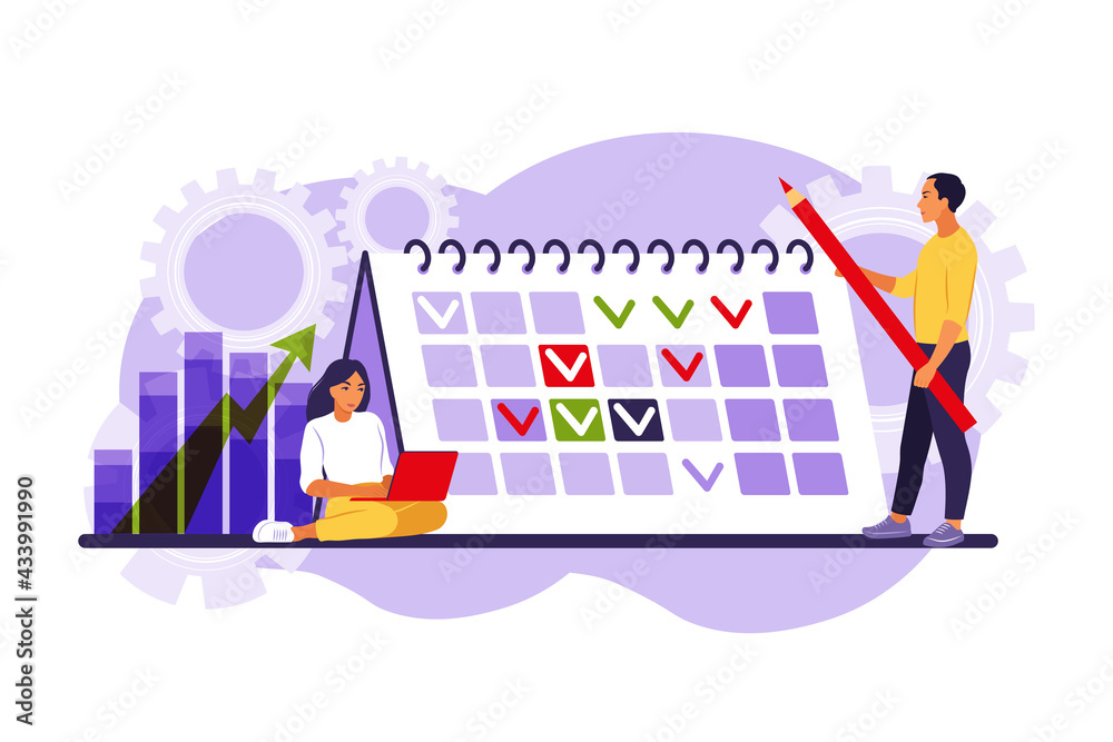 Timing and project scheduling. Concept of time management, work ...