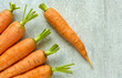 © aleks_g - Ripe roots carrots on a gray background with a copy space, close-up