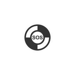 Sticker - SOS symbol icon design concept vector template