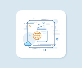Aufkleber - Travel passport line icon. Abstract square vector button. Trip id document cover sign. Abroad holidays symbol. Travel passport line icon. Quality concept badge. Vector