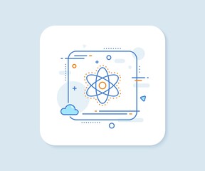 Aufkleber - Chemistry atom line icon. Abstract square vector button. Laboratory molecule sign. Analysis symbol. Chemistry atom line icon. Quality concept badge. Vector