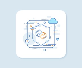 Aufkleber - Refresh, change arrow line icon. Abstract vector button. Rotation Arrowhead symbol. Navigation pointer sign. Refresh line icon. Protect shield concept. Vector