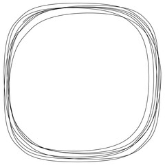 Poster - Rounded scribble frame. Empty rounded frame in vector. Hand drawn round shape.