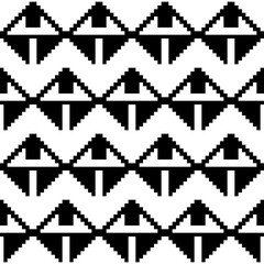 Poster - Pixel rhombus pattern. Simple black rhomb ornament in vector.