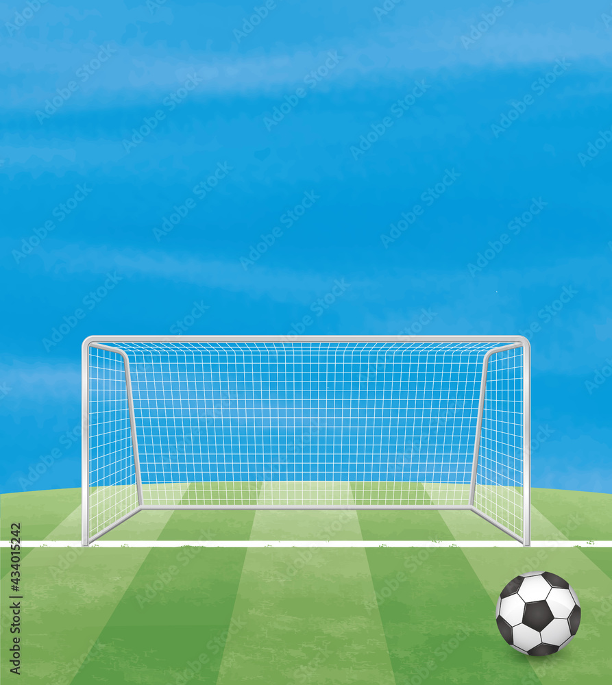 サッカーボールとゴールのイメージイラスト ベクター画像 Wall Mural Kintomo