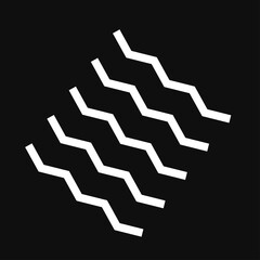 Poster - Wavy, zig-zag, criss cross diagonal, oblique lines geometric illustration
