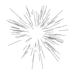Poster - Radial, radiating lines beams, rays. Random lines diverging