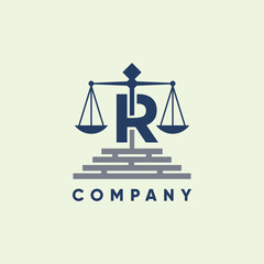 Letter R Legal Firm Law and Attorney Logo Design Vector Graphic Icon Emblem Illustration