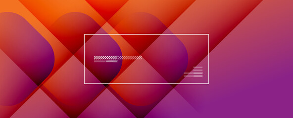 Poster - Square shapes composition geometric abstract background. 3D shadow effects and fluid gradients. Modern overlapping forms