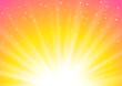 Shiny rays on yellow and pink bright background - abstract template for Your design