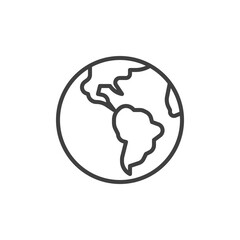 Earth globe line icon