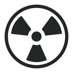 Radioactive symbol icon. Nuclear radiation warning sign. Atomic energy logo label. Vector illustration image. Isolated on white background.
