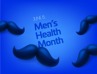 Aufkleber - June is the World Mens Health Month. Vector concept with moustaches