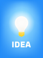Poster - Idea concept. Vector illustration with dhining lightbulb
