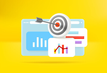 Aufkleber - Business report with different charts